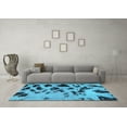 thumbnail image 3 of Ahgly Company Indoor Rectangle Abstract Light Blue Modern Area Rugs, 5' x 7', 3 of 4