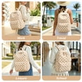 thumbnail image 6 of DAKIMOE School Backpack for Teens Cute Girlish Middle High School Bookbag Large Capacity Lightweight Daypack for College Students Brown and White Check, 6 of 7