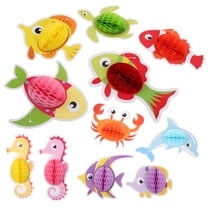 MLINS 11pcs Sea Animal Honeycomb Centerpiece Ocean Themed Marine Creature Decoration Table Honeycomb Party Supplies For Party Table Birthday Baby Shower