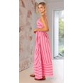 thumbnail image 4 of Robe Maxi à Rayures pour Femme, Dos Smocké, Bretelles Spaghetti, Découpes, Fluide, Évasée, Longue, Rouge Melon D\'eau, TG, 4 of 8