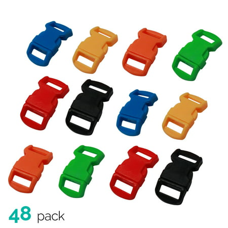 (48 Pack) Paracord Bracelet Buckle Set Assorted Colors 15mm .5