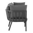 thumbnail image 4 of Modway Riverside 3 Piece Outdoor Patio Aluminum Sectional Sofa Set in Gray Charcoal, 4 of 16