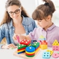 thumbnail image 3 of Juego de juguetes de matemáticas de clasificación de formas geométricas de madera para bebés Montessori educativo (B) Likrtyny juguetes de los niños, 3 of 9