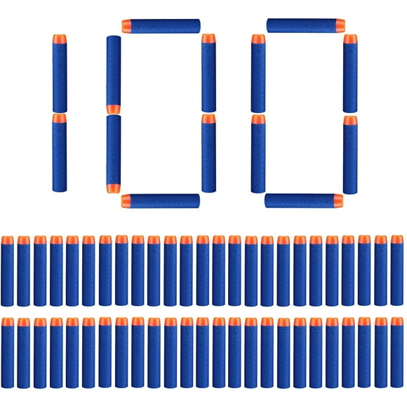 Nerf darts, pack of 100, 7.2 cm, blue foam for Nerf N-Strik Elite series, toy gun.