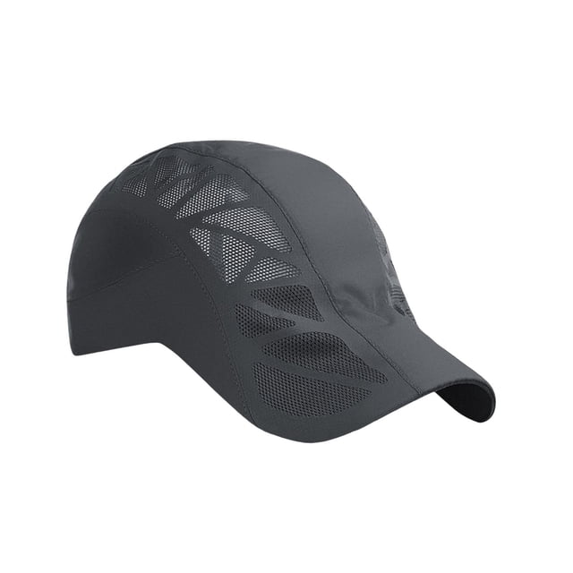 Gorras de béisbol de malla de verano, gorras de visera de secado rápido, gorra plana ajustable para pesca gris oscuro