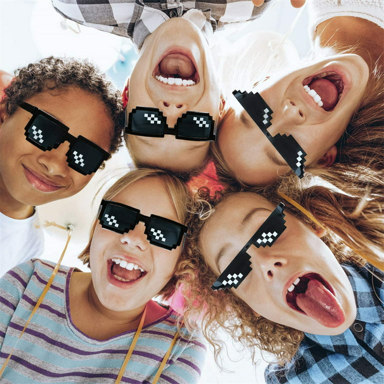 3 Pairs Pixel Sunglasses Sunglasses Cool Glasses Plastic Pixel Sunglasses  Pixelated Party Accessories for Kids Adults, Black (Small Single-Row Pixel,  Small Double-Row Pixel, Large Double-Row Pixel) 