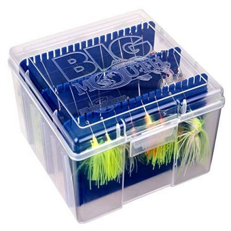 Flambeau Outdoors 550 Large Big Mouth Spinnerbait Box Fishing Bait and Lure Organizer with anti-corrosion Zerust dividers Clear