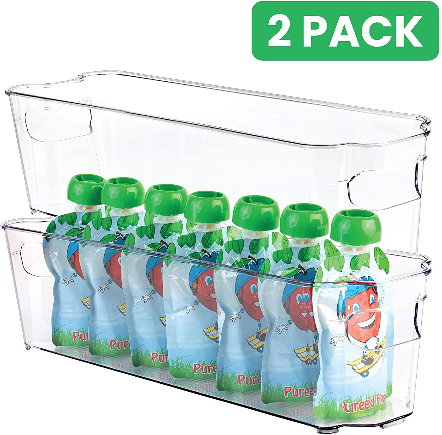 Homeries Fridge Organizer Storage Bins (Pack of 2) Stackable Freezer