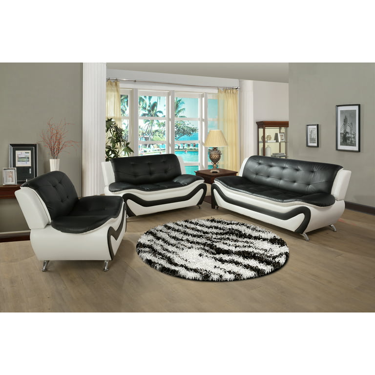 Faux Leather Aldo Modern Sofa Set