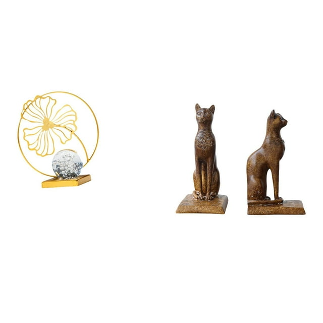 Estatua De Hoja De Hierro, Figura De Gato Egipcio, Adorno Coleccionable Decorativo, Escultura, Sujetalibros, Estante Para Libros, Soporte De Mesa, Oficina, Regalo De Inauguración De La Casa,
