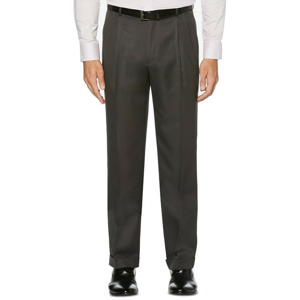 Perry Ellis Mens Pants 44X30 Classic Fit Dress Pleat Stretch 44