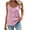 Pink, variant on Womens Scoop Neck Button Tank Tops Solid Color Spaghetti Strap Cami Tops Lightweight Loose Fit Tunic Tops Summer Casual Comfy Tops Pink L