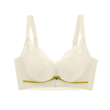 Gnurob Padded Bras for Women No Underwire Brassiere Push Up Bralettes Lightly Lined Cups Bra Plus Size Widen Band Bralette Comfort Breathable Underwear Clearance Saving White X-Large