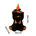 thumbnail image 2 of TERGAYEE Halloween Black Cat Plush Toy - Soft Stuffed Animal with Witch Hat for Kids' Room Decor and Halloween Party Favors, 2 of 6