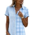thumbnail image 5 of Women's Dresses Plus Size Lounge Printed Long Sleeve Round Neck Loose Short Nightgown, 5 of 5