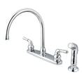 thumbnail image 1 of Double Handle Kitchen Faucet with Non-Metallic Side Sprayer, 1 of 1