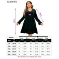 thumbnail image 7 of Kitsin Women's Plus Size Velvet Dress Wrap V Neck Swing Dress Long Sleeve Cocktail Party Dress, 7 of 7