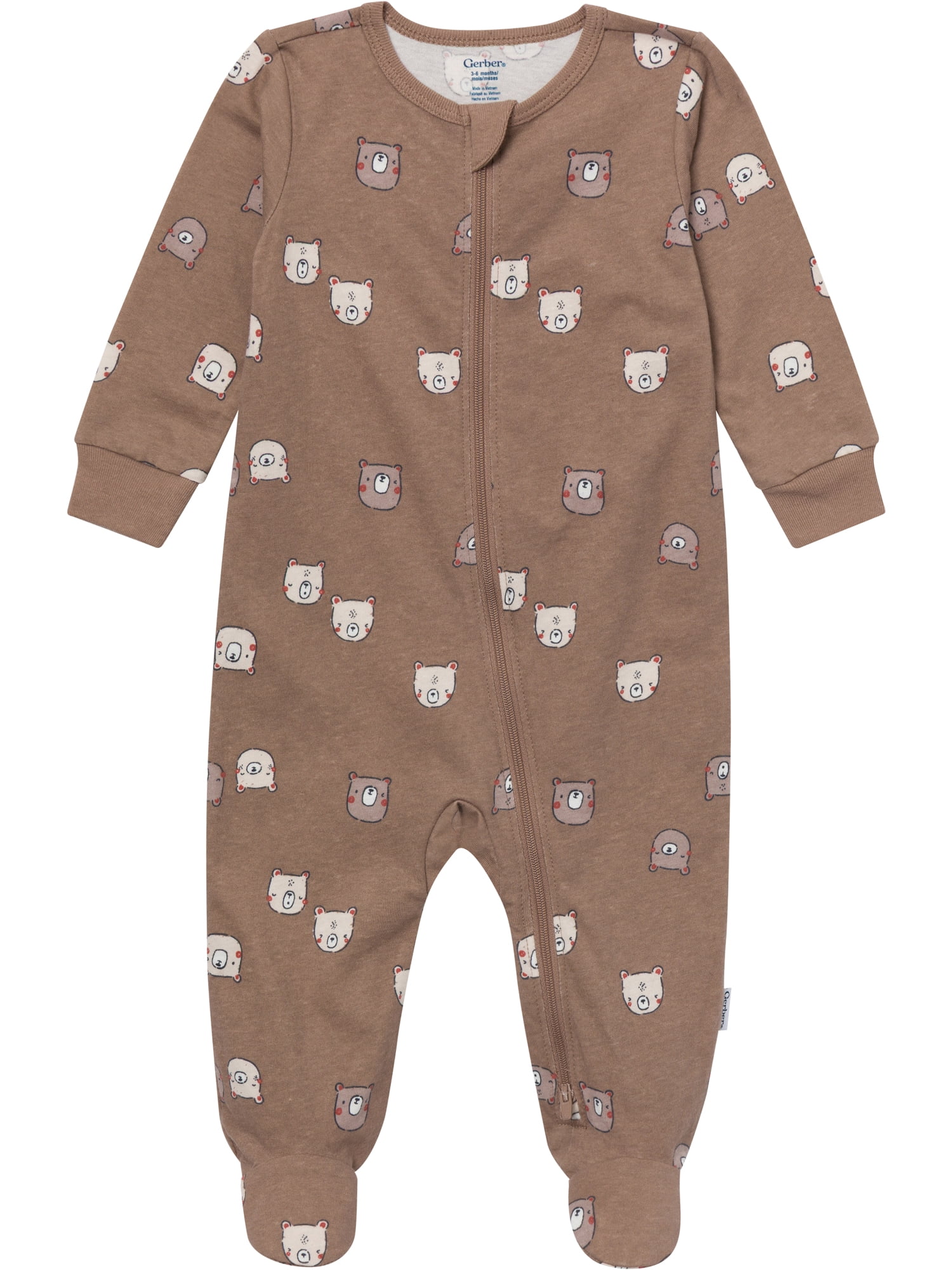 Gerber Baby Neutral Sleep N´ Play 2-Way Zipper Footed Pajamas, 4-Pack, Sizes, Newborn - 6/9 Months