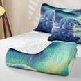 thumbnail image 4 of Castle Fairy Teens Wildlife Aurora Polar Bear Quilt King,Icy Lake Snow Mountain King Coverlet Set,Mint Lavender White, 4 of 7