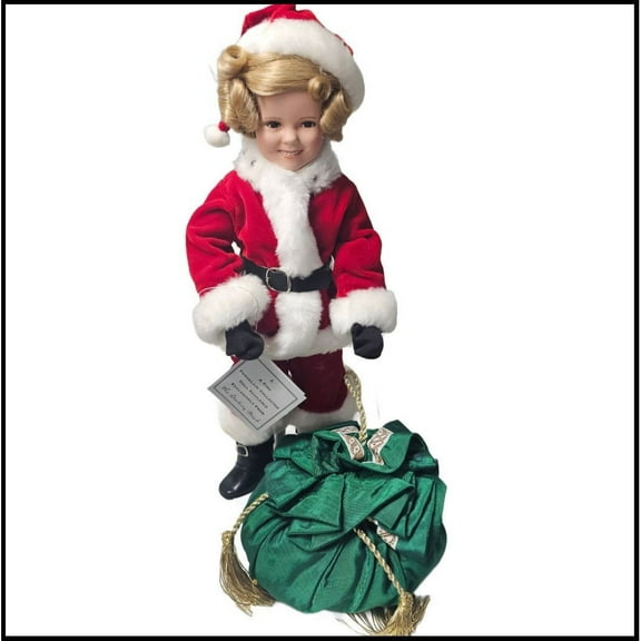 Christmas Doll Collection Shirley Temple "Santa's Helper" Porcelain Doll 16" Danbury Mint