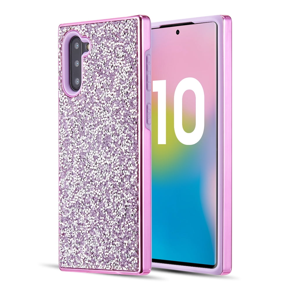 Samsung Galaxy Note 10 (6.3") Phone Case Bling Hybrid Sequin Sparkle Rhinestone Case Heavy Duty