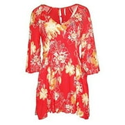 Free People Womens Eyes For You Crochet Trim Button Back Casual Dress Red 2