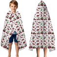thumbnail image 3 of White Christmas Animal and Car Pattern Hooded Bath Towel，50"x30" for Ages 3 To 12 Kids, Quick Dry Lightweight Soft Microfiber Hood Beach Towel Cover Up for Kids, 3 of 7