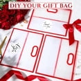 thumbnail image 5 of 12 Pcs Clear Plastic Gift Bags with Die Cut Handles Reusable Party Favor Bags with Ribbon for Father's Day Wedding Graduation Bridal Shower Baby Shower, 12 x 10 x 5''(Red), 5 of 7