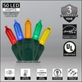 thumbnail image 3 of Wintergreen Lighting LED Christmas Tree Lights, T5 Mini Lights, LED String Lights, Christmas String Lights, 50 Lights, Green Wire, 3 of 7