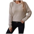 thumbnail image 1 of Birdeem Hauts pour Femmes Manches Longues Mode Ample Couleurs Unies Chandail Manches Longues Col Rond Chandail Haut Manches Longues Hauts pour Femmes, 1 of 6