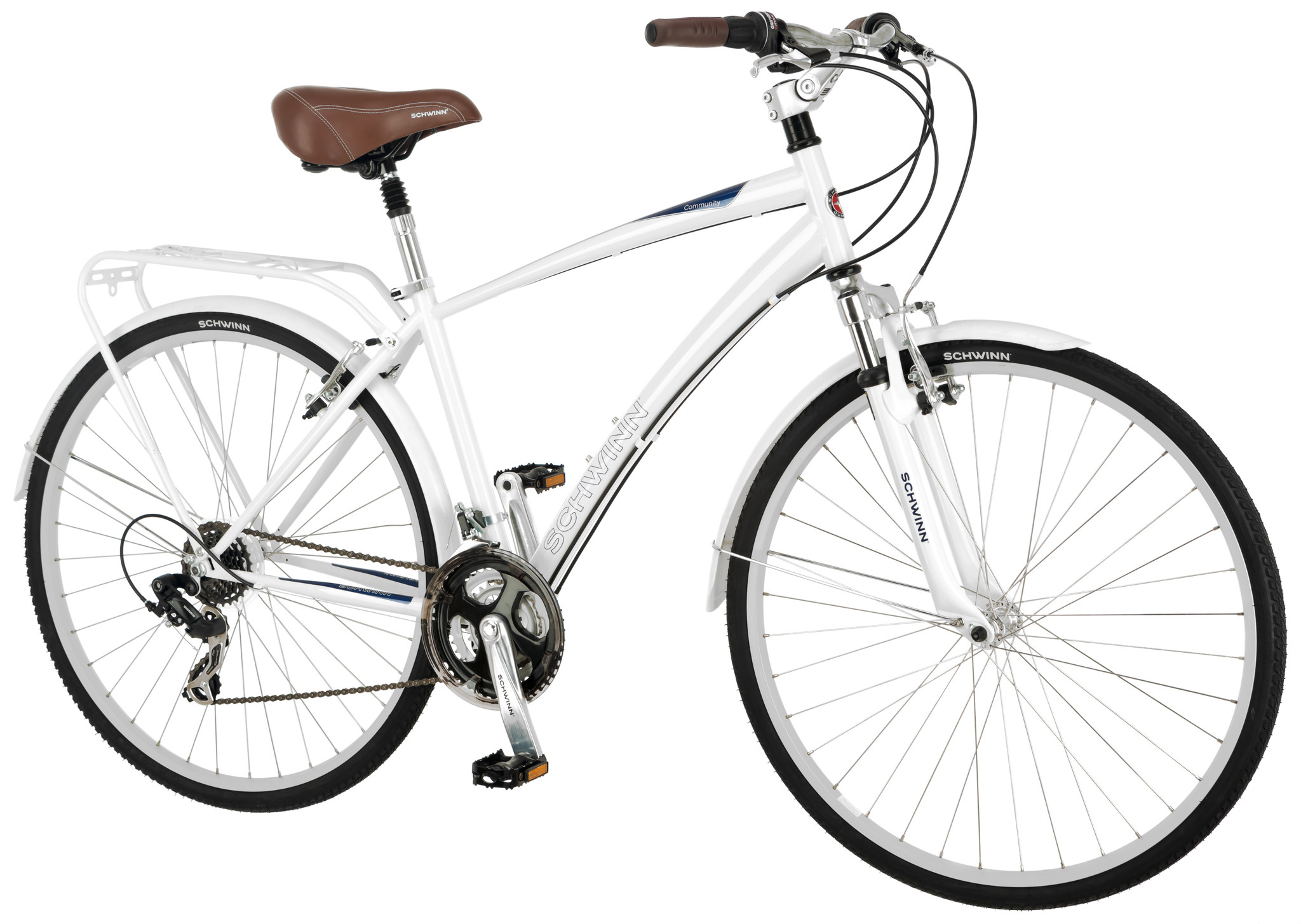 schwinn men's community 700c hybrid bicycle