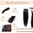 thumbnail image 2 of MY-LADY 20 inch Straight 100% Remy Human Hair Ponytail Extension For Women Straight Binding Tie up Ponytail Wrap #01 Jet Black, 2 of 8