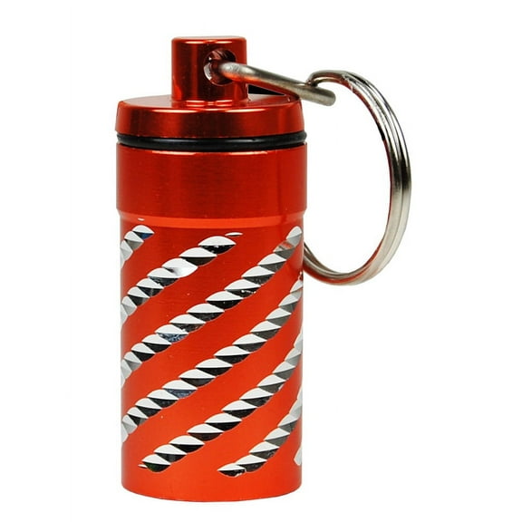 Ezy Dose Metal Sparkle Brights Keychain Pill Caddy (Orange)