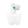 thumbnail image 2 of Acrylic 1" Teal Heart Clear Crystal Clip On Earrings, 2 of 3