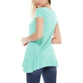 thumbnail image 3 of Women's A-Line Short Sleeve Relaxed Fit Round Neck Solid Tunic Top with Pockets, 3 of 4
