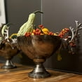 thumbnail image 6 of Deer Handled Decorative Bowl or Wine Bucket, Antiqued Silver Aluminum, Handmade, Atelier Finish, 16.5 Inches, 6 of 6