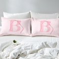 thumbnail image 4 of Erosebridal Pink Bow Sheet Set Twin, Initial B Bedding Sets Twin Size, Princess Room Decor 3 Pieces, 4 of 7