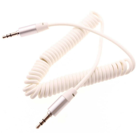 3.5mm Aux Cable Adapter Car Stereo Aux-in Audio Cord Speaker Jack Wire Coiled W1A for Samsung Galaxy Core Prime Note 2 Mega 2 Express 3 Avant Amp 2 Alpha A5, Convoy 4 - Sonim XP3plus