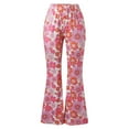 thumbnail image 6 of Jamsmile Womens Flare Pants Casual Sports Comfortable Floral Print Flared Trousers Pants Bottoms Streetwear Slim Ladies Pants, 6 of 7