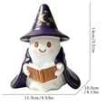 thumbnail image 2 of Light up Ghost Figurines with Spooky Witch Hat Accents, Handcrafted Resin Ghosts with Battery-Powered LED - Festive Tabletop Decor for Halloween Party, Home & Indoor Display, 2 of 6