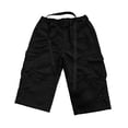 thumbnail image 4 of Ciovxyn Men's Casual Cargo Capri Pants with Multi-Pocket and Elastic Waist - Black L, 4 of 5