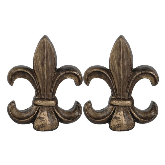 Urbanest Fleur de Lis Lamp Finial – 2 3/8 Inch Tall, Bronze With Gold Highlight– Decorative Lamp Shade Finial for Table & Floor Lamps- 2 Pieces