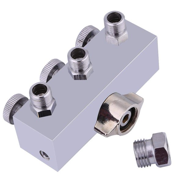 Simlug Airbrush Air Hose Quick Disconnect Coupler, 3-Way Airbrush Air Hose Splitter Adjust Air Regulation Valve Knob