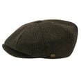 thumbnail image 3 of Men's Herringbone Tweed Wool Blend Newsboy Ivy Cap Snap Brim Gatsby Hat, 3 of 13