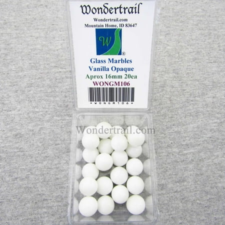 Vanilla Marble - Vanilla Opaque 16mm Glass Marbles Pack of 20 Wondertrail