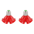thumbnail image 2 of Kuymtek E27 A 2E27 Portalámparas Convertidor Adaptador Divisor Enchufe Base Bombilla (Rojo), 2 of 7