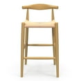 thumbnail image 3 of Pemberly Row Contemporary Papercord Bar Height Stool in Natural, 3 of 4
