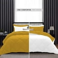 thumbnail image 2 of DNG Creations 3 Piece Reversible Diamond Pattern Comforter All Season 550 GSM - California King - Size ( Gold/White Colour ) 800 Threads Count, 100% Egyptian Cotton, 2 of 7