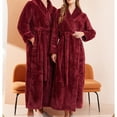 thumbnail image 5 of BLVB Womens Fleece Long Robe Soft Warm Bathrobe Full Length Fuzzy Plush Loungewear Belted Bathrobes with Pockets, 5 of 7