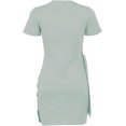 thumbnail image 5 of Women's Crewneck Bodycon Dress Short Sleeve T Shirt Dress Tie Waist 2021 Summer Casual Mini Dress S-XXL, 5 of 7